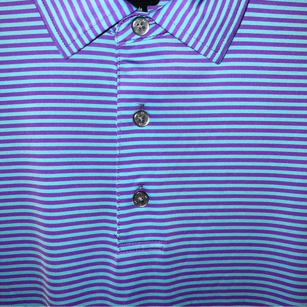 FootJoy Men’s XL Blue & Purple Striped Performance Polo – Windermere Logo - Picture 3 of 8